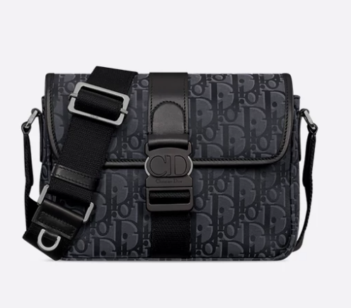 Sac Messenger à rabat Dior Trek Nylon- Dior Oblique noir
